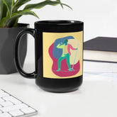 A Singer With A Microphone Stand Black Glossy Mug - Beyond T-shirts